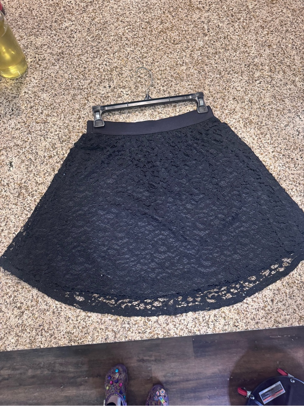 LC Lauren Conrad Black Lace Skater Skirt